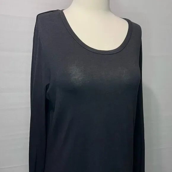 Aritzia The Group by Babaton Scoop Neck Black Long Sleeve Top Size Large - Picture 2 of 7